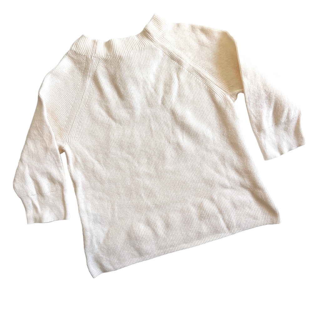 J. CREW Kids CREWCUTS Cream with Gold Bow Cotton Ribbed Sweater Sz 6-7 - Picture 5 of 11